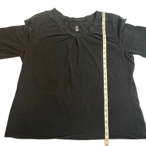 Bobby Brooks Shirt Women 2X Black Basic Classic Casual Blouse V Neck Comfort Top - Picture 4 of 8